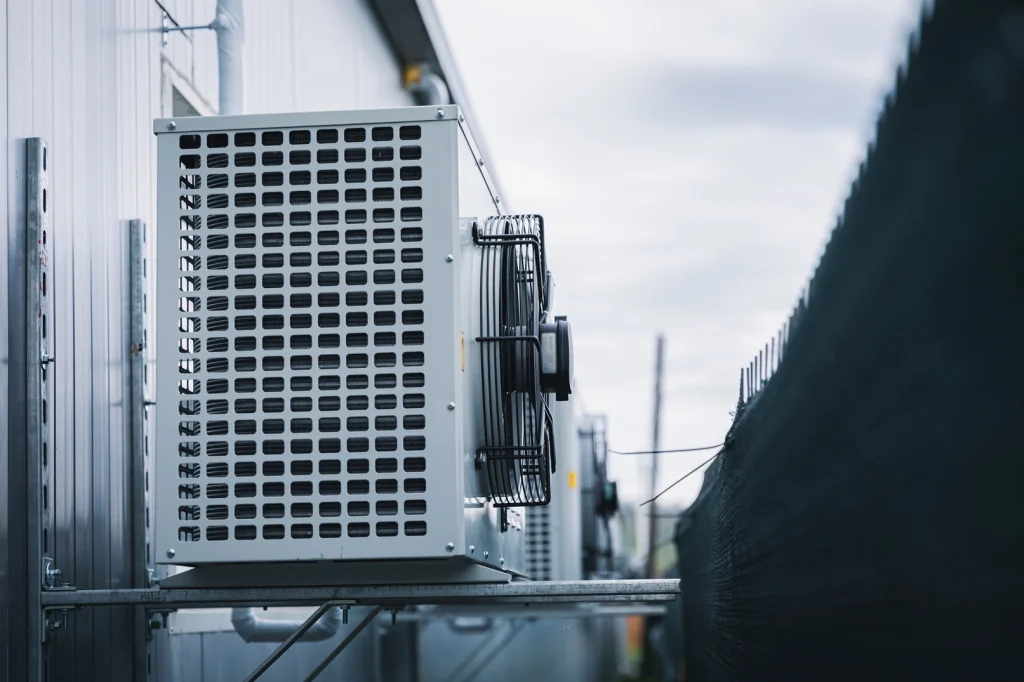 industrial ventilation devices mounted outside